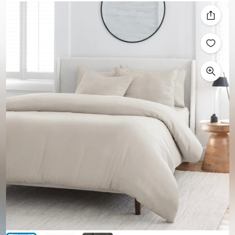 WelHome 3-Piece Relax Duvet Set Linen & Cotton OatmealFiber Content